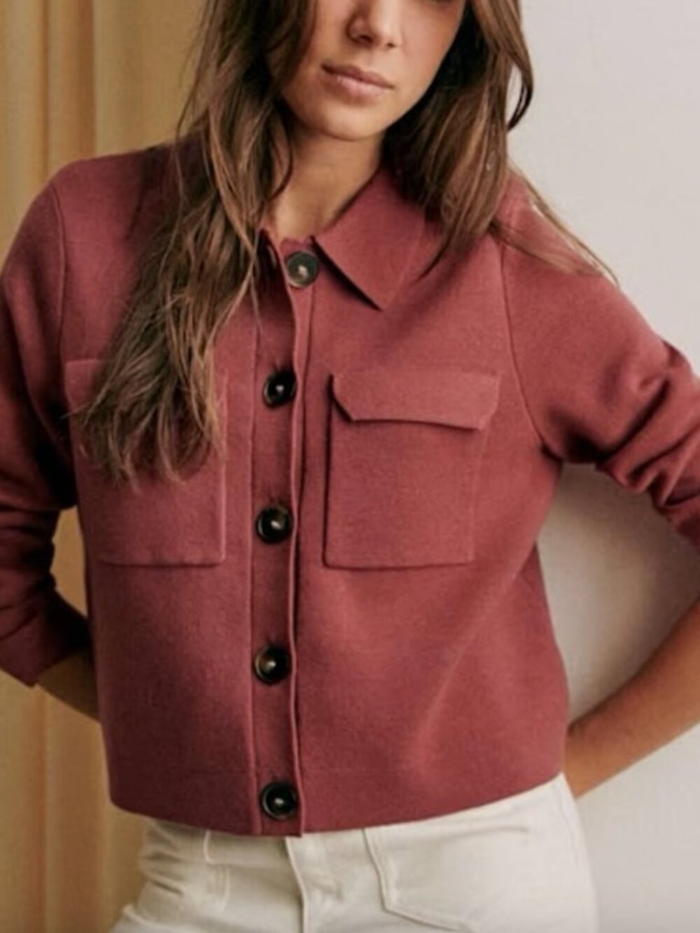 Sezane Betty Cardigan Rosewood - Size XS (never been worn)